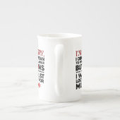 Bedoelde niet om uw Buttonnen sarcastisch prijsopg Porselein Kop (Achterkant)