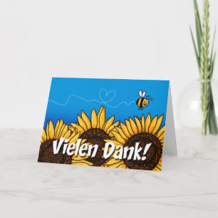 Bedompte Vielen (het Duits dankt u kaart) Bedankkaart