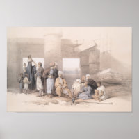 Bedouin Family bij de tempel van Amun, Thebes, Egy