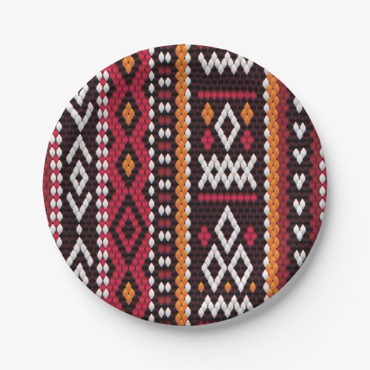 Bedouin Sadu Fabric Pattern Papieren Bordje (Voorkant)