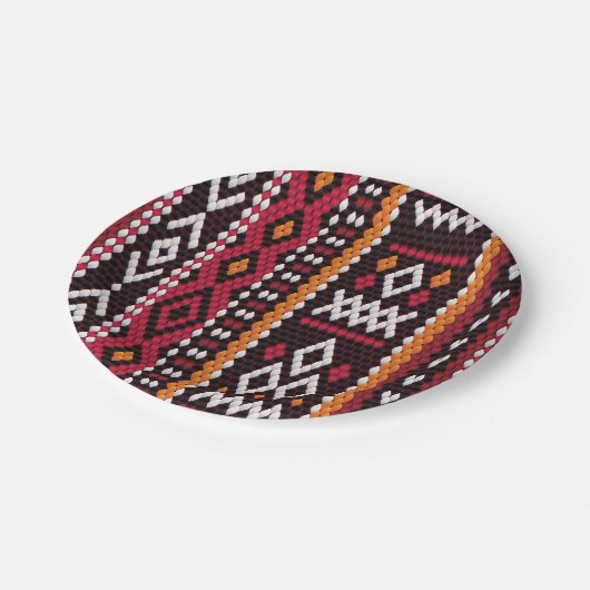 Bedouin Sadu Fabric Pattern Papieren Bordje (Gekanteld)