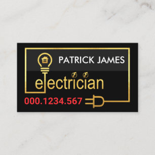 bedradingscircuit van een gouden elektricien visitekaartje