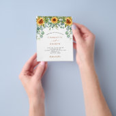 Bedrag voor weddenschap met zonnebloemen - gouden flyer (Hand)