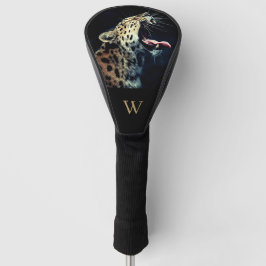 Bedreigd Amur Leopard Foto Monogram Initiaal Golfheadcover