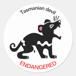 Bedreigd dier - Cool Tasmaans Duivel - Wildlife Ronde Sticker
