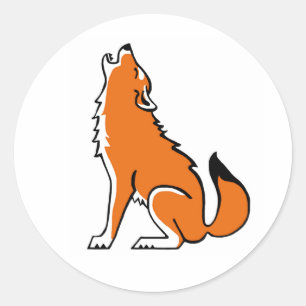 Bedreigd dier - Howling WOLF- Wildlife - Ronde Sticker