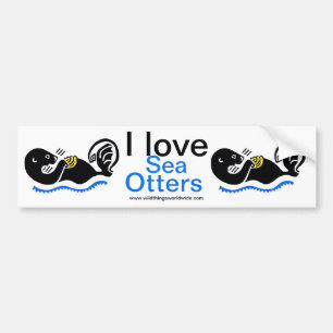 Bedreigd dier - Ik hou van Zee OTTERS - Natuur Bumpersticker