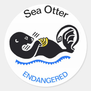 Bedreigd dier -Koel Zee OTTER- Conservatie - Ronde Sticker