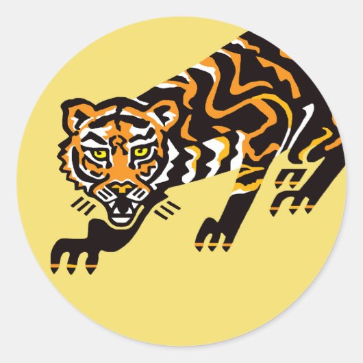 Bedreigd dier - Koele wilde kat - TIJGER - Natuur Ronde Sticker (Voorkant)