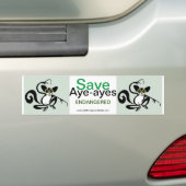 Bedreigd dier - Save AYE-AYES - Conservation - Bumpersticker (Op auto)