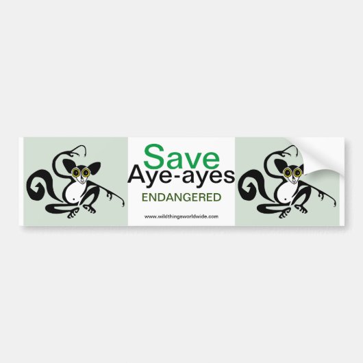 Bedreigd dier - Save AYE-AYES - Conservation - Bumpersticker (Voorkant)