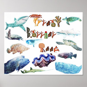 bedreigd Great Barrier Reef, Poster