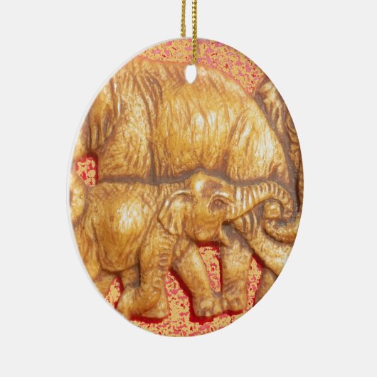 bedreigde Afrikaanse Mara Elephants Keramisch Ornament (Rechts)