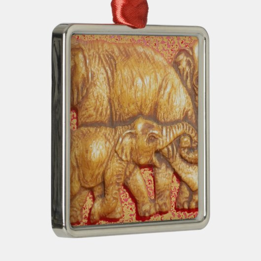 bedreigde Afrikaanse Mara Elephants Metalen Ornament (Rechts)