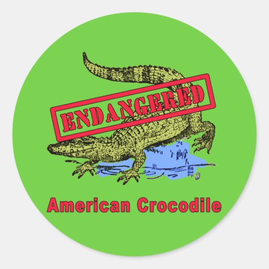 Bedreigde Amerikaanse krokodillenproducten Ronde Sticker (Voorkant)