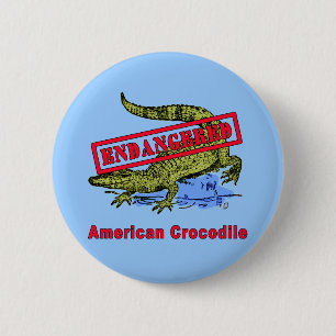Bedreigde Amerikaanse krokodilproducten Ronde Button 5,7 Cm