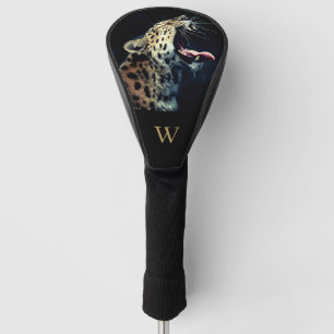 Bedreigde Amur-Luipaard Foto Monogram Initiaal Golfheadcover