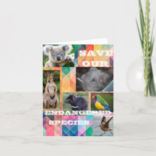 bedreigde australische diersoorten bedankkaart