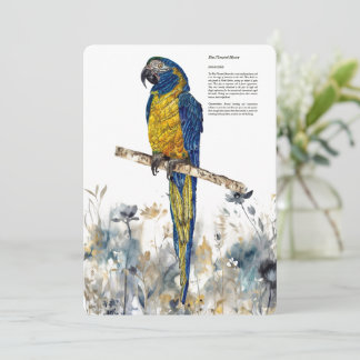Bedreigde blauwkeelmacaw aquarellen feestdagenkaart