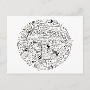 Bedreigde dieren bomen aarde-wervingskunst briefkaart