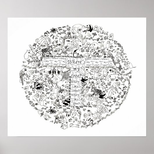 Bedreigde dieren bomen aarde-wervingskunst poster (Voorkant)