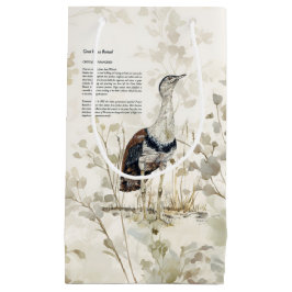 Bedreigde handgeschilderde grote Indische bustard Klein Cadeauzakje