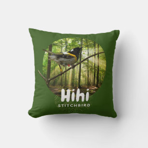 Bedreigde hihi vogel - nz stitchbird gooi kussen