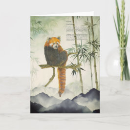 Bedreigde met de hand beschilderde rode panda kaart