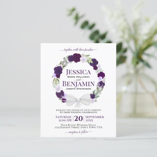 Bedreiging van de Paarse Rozen - Uitnodiging tot w (Staand voorkant)