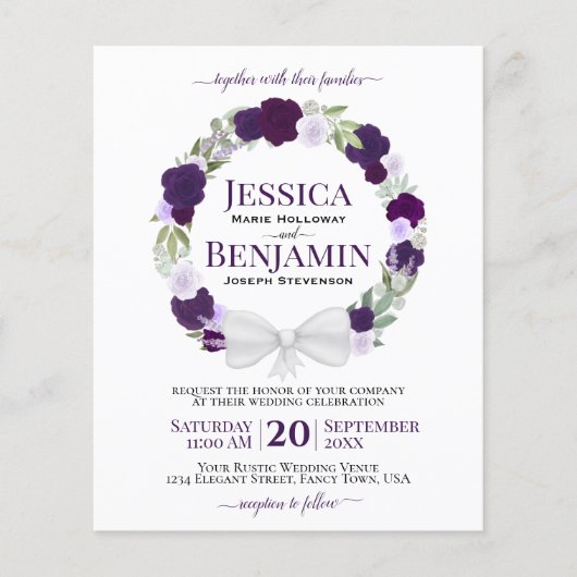 Bedreiging van de Paarse Rozen - Uitnodiging tot w (Voorkant)