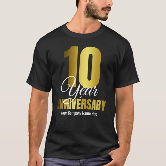 Bedrijf 10 jaar Jubileum T-shirt (Voorkant)