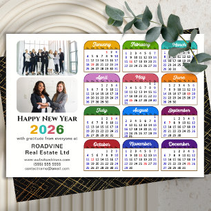 Bedrijf 2024 Kalender Modern Zwart Goud Kleurrijk Feestdagenkaart