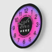 Bedrijf Aangepaste Logo roze Paarse naam Slogan Grote Klok (Hoek)