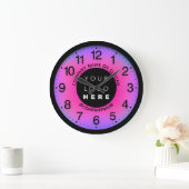 Bedrijf Aangepaste Logo roze Paarse naam Slogan Grote Klok (Huis)