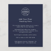 Bedrijf Adverteren | Navy Blue Modern Logo Flyer (Voorkant)