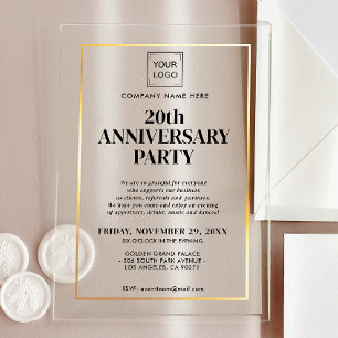 BEDRIJF BEDRIJF BEDRIJF CORPORATE LOGO EVENT GOLD ACRYL UITNODIGINGEN