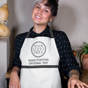 Bedrijf bedrijf logo promotionele zwart-wit schort