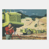 bedrijf, bouwplaats met enquête inpakpapier vel (Voorkant)