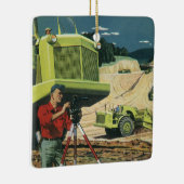 bedrijf, bouwplaats met enquête keramisch ornament (Rechts)