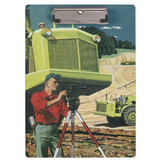 bedrijf, bouwplaats met enquête klembord (Voorkant)