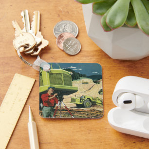  bedrijf, bouwplaats met enquête sleutelhanger