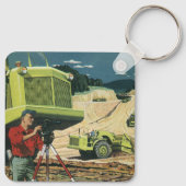  bedrijf, bouwplaats met enquête sleutelhanger (Achterkant)