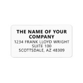 Bedrijf Briefpapier Aangepast Bedrijf Retouradres Etiket (Voorkant)