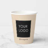  bedrijf Business Logo Beige Papieren Bekers (Voorkant)