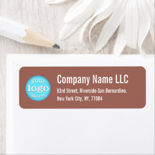 Bedrijf Business Logo Copper Rust Retouradres Etiket