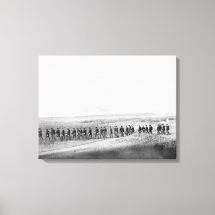 Bedrijf C, 3e Amerikaanse infanterie die in een li Canvas Afdruk