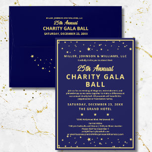 Bedrijf Charity Gala Ball Elegant Blauw Goud Custo Kaart