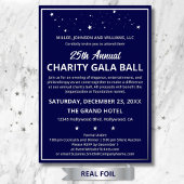 Bedrijf Charity Gala Ball Elegant Custom Zilver Folie Uitnodiging