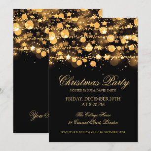 Bedrijf Christmas Party Gold String Lights Kaart