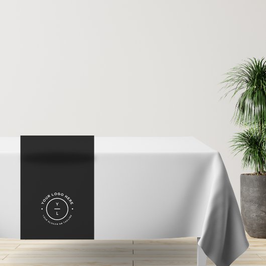 Bedrijf Classy Logo Stripe Black Runner Event Show Tafelkleed
